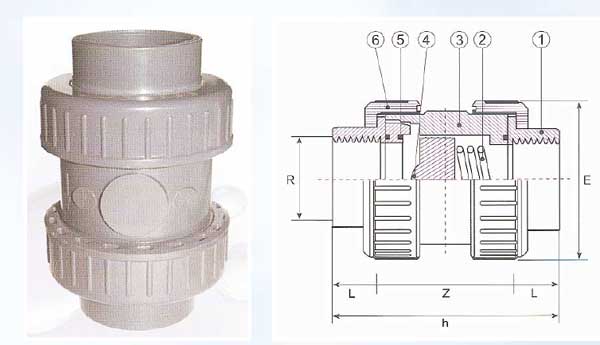 True Union Spring Check Valves (for water) 
