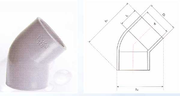 Pressure Pipe Fittings - Elbow 45º (U-PVC)